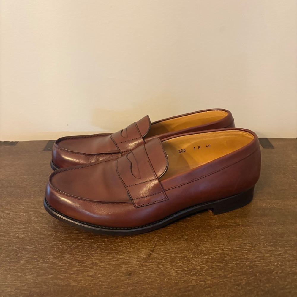 Loding Shoes Mens Brown Leather Penny Loafers Goodyear Welted EU 42 US 9